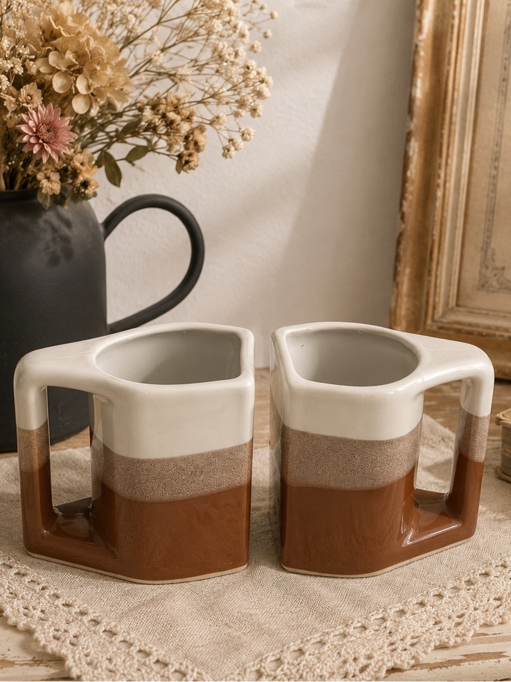 ☕️ Muddy Waters Pottery – Paire de tasses en céramique artisanale no. 59